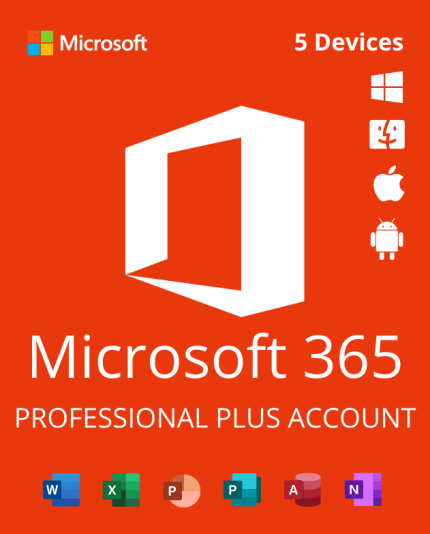 Microsoft 365 Professional Plus Konto – 5 Geräte – 1 Jahresabonnement